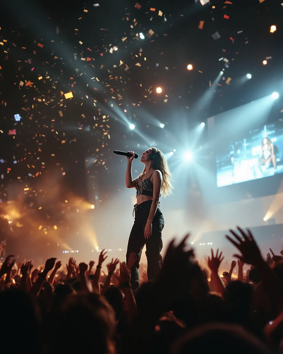 Storyboard frame in the Live stage music video style